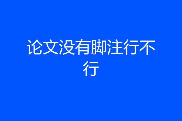 论文没有脚注行不行