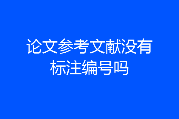 论文参考文献没有标注编号吗