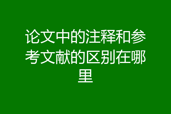 论文中的注释和参考文献的区别在哪里