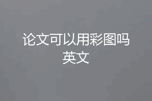 论文可以用彩图吗英文