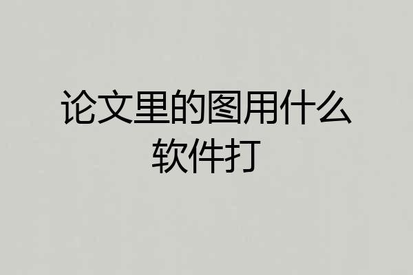 论文里的图用什么软件打