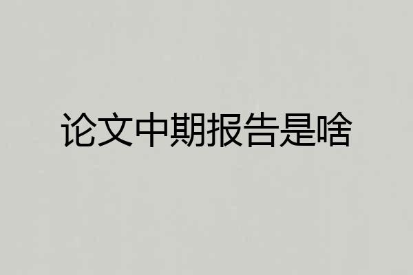 论文中期报告是啥