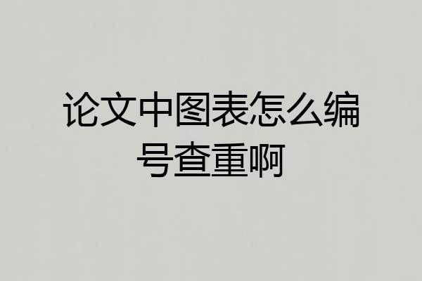 论文中图表怎么编号查重啊