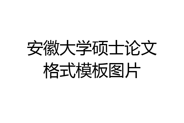 安徽大学硕士论文格式模板图片