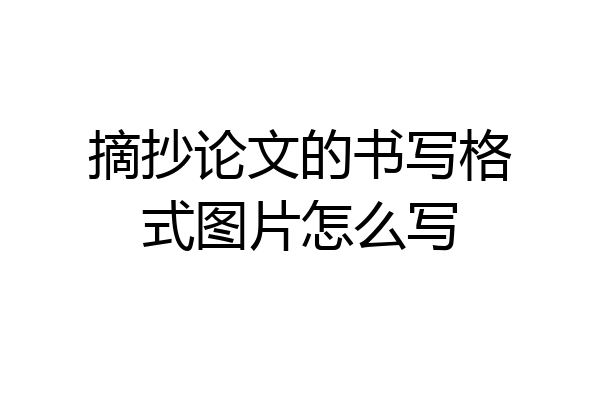 摘抄论文的书写格式图片怎么写