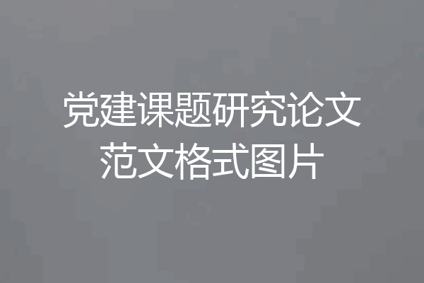 党建课题研究论文范文格式图片