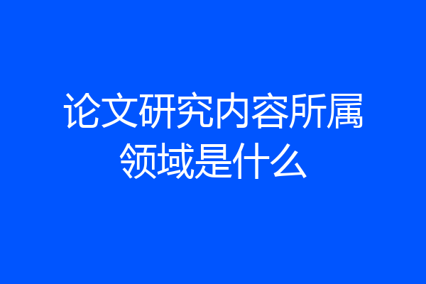 论文研究内容所属领域是什么