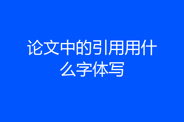 论文中的引用用什么字体写