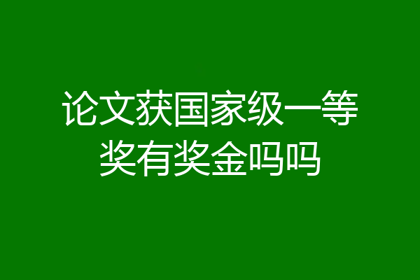 论文获国家级一等奖有奖金吗吗