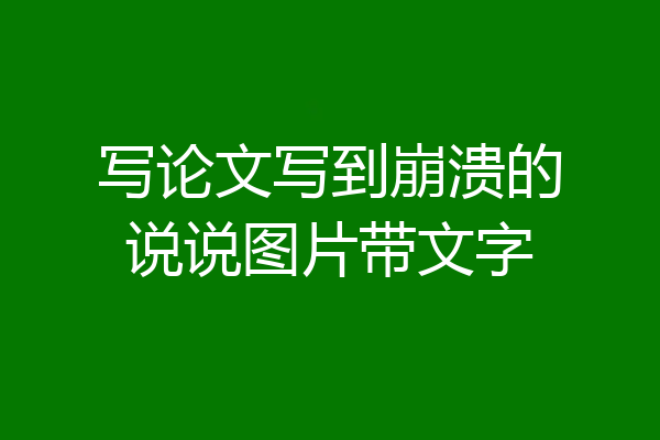 写论文写到崩溃的说说图片带文字