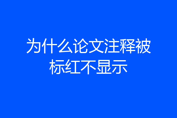 为什么论文注释被标红不显示