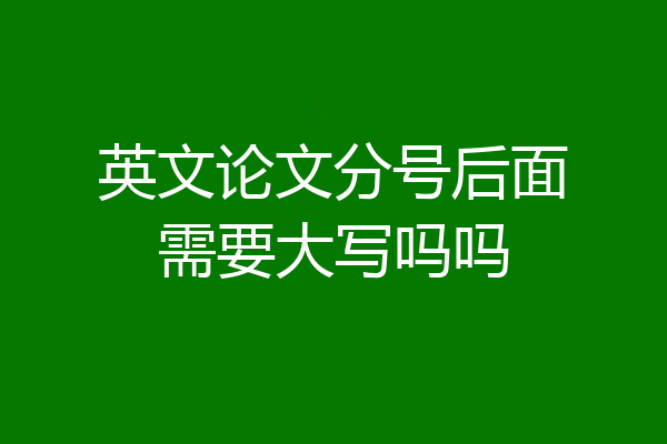 英文论文分号后面需要大写吗吗