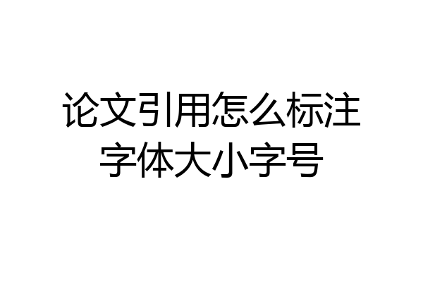 论文引用怎么标注字体大小字号