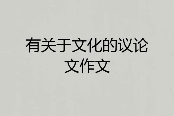 有关于文化的议论文作文