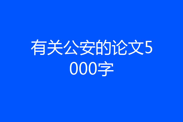 有关公安的论文5000字