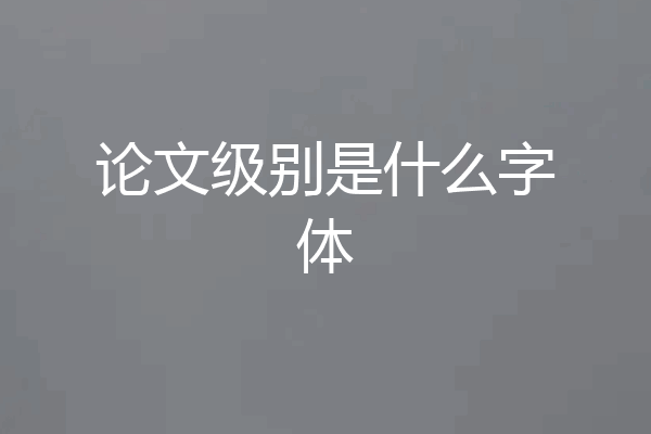 论文级别是什么字体