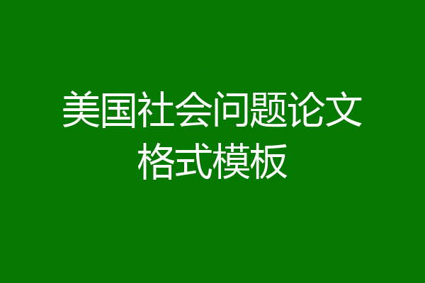 美国社会问题论文格式模板