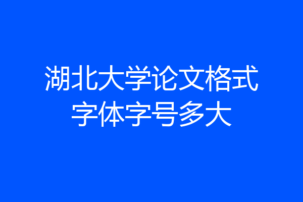 湖北大学论文格式字体字号多大
