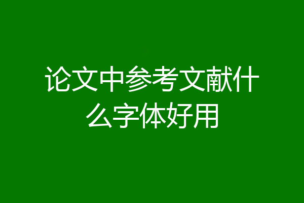 论文中参考文献什么字体好用
