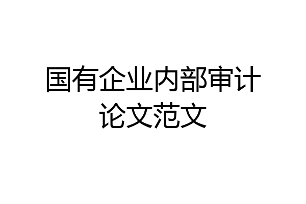 国有企业内部审计论文范文