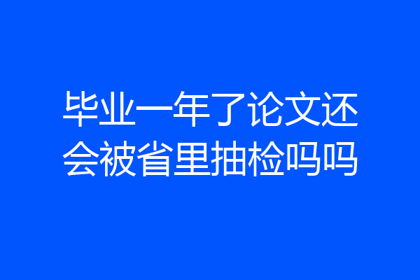 毕业一年了论文还会被省里抽检吗吗