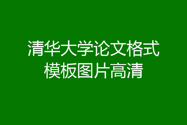 清华大学论文格式模板图片高清