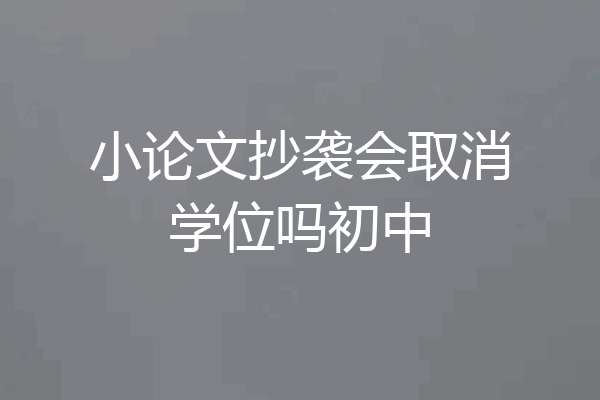 小论文抄袭会取消学位吗初中