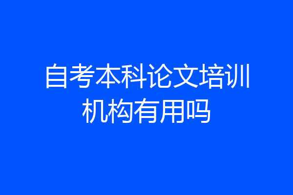 自考本科论文培训机构有用吗