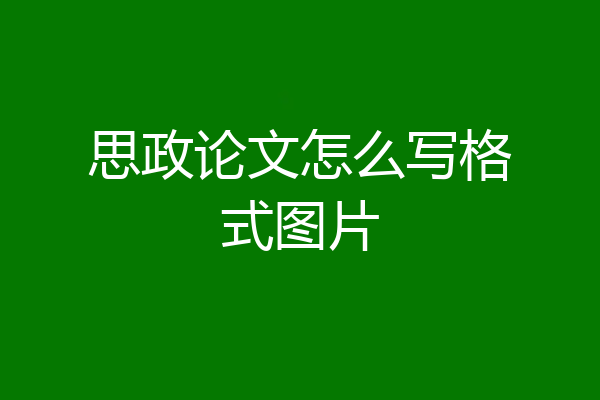 思政论文怎么写格式图片