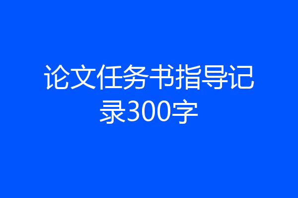 论文任务书指导记录300字