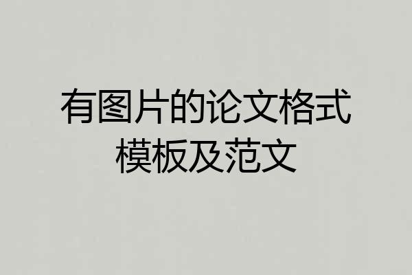 有图片的论文格式模板及范文