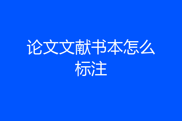 论文文献书本怎么标注
