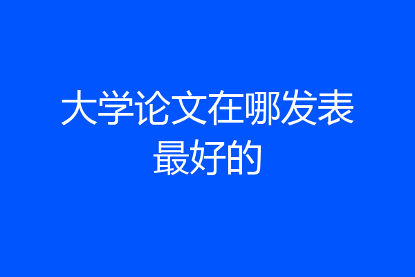 大学论文在哪发表最好的