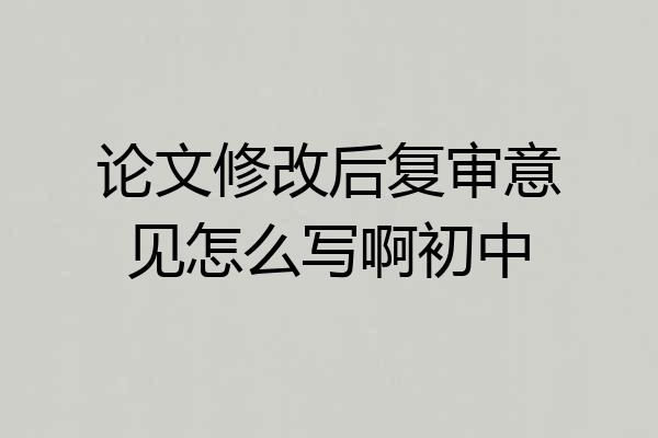 论文修改后复审意见怎么写啊初中