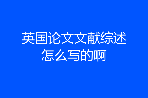 英国论文文献综述怎么写的啊
