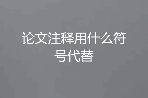 论文注释用什么符号代替