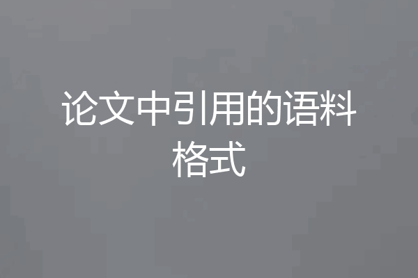 论文中引用的语料格式