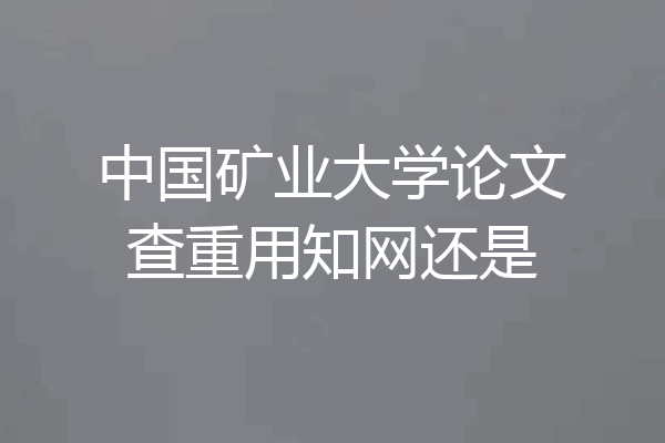 中国矿业大学论文查重用知网还是