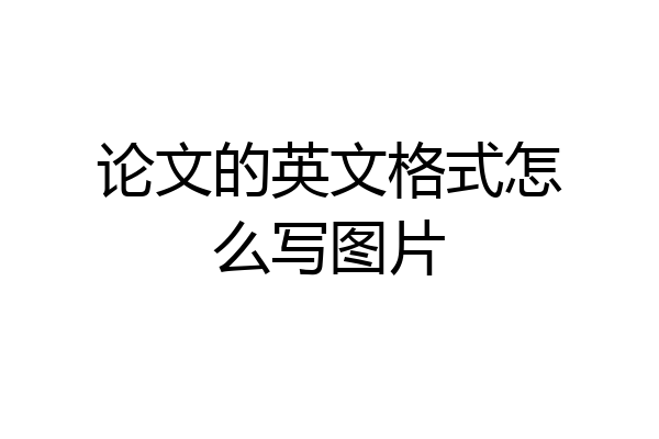 论文的英文格式怎么写图片