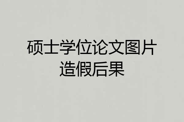 硕士学位论文图片造假后果