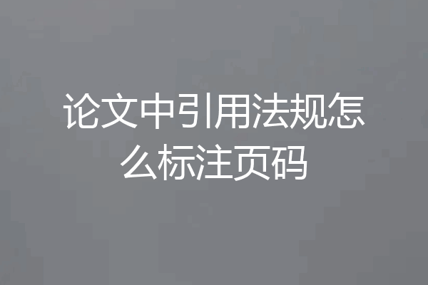 论文中引用法规怎么标注页码