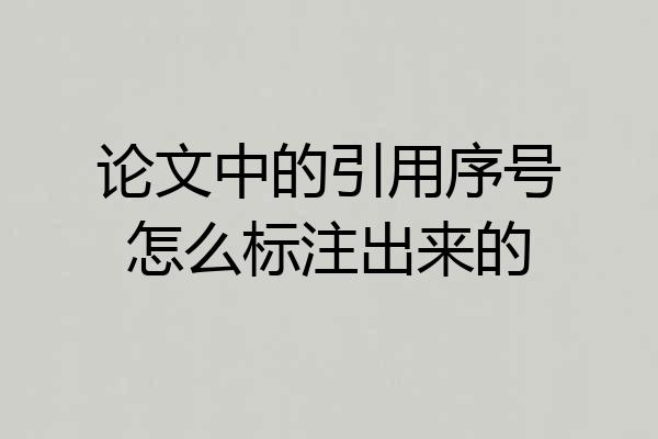 论文中的引用序号怎么标注出来的