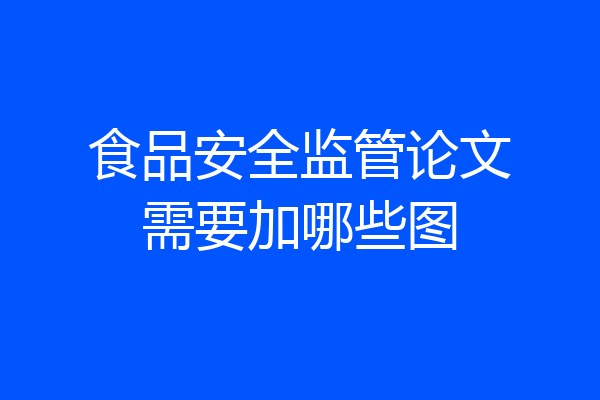 食品安全监管论文需要加哪些图