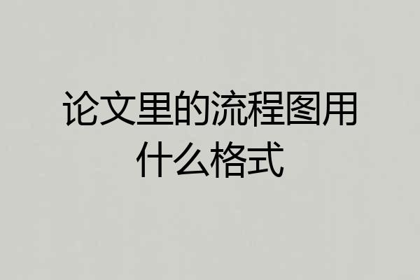 论文里的流程图用什么格式
