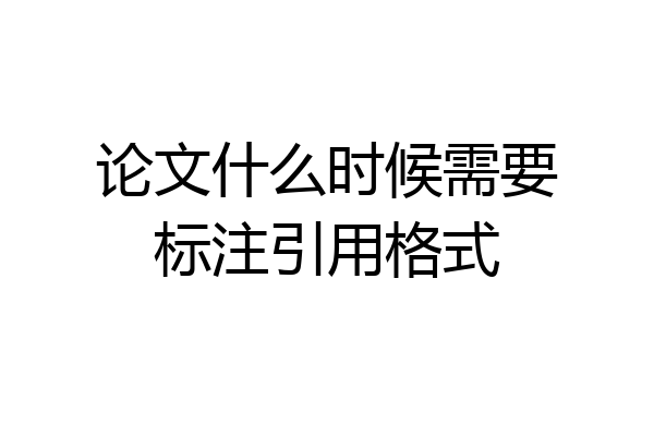 论文什么时候需要标注引用格式
