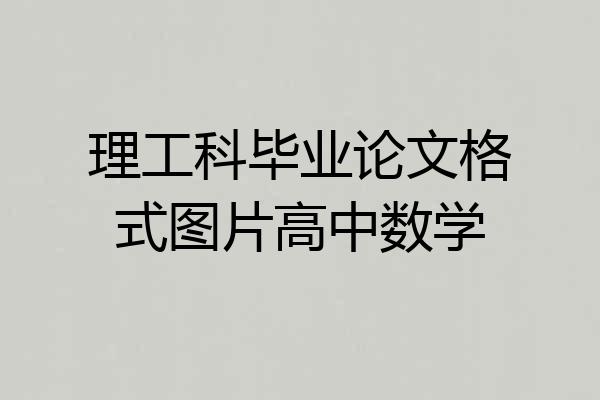 理工科毕业论文格式图片高中数学