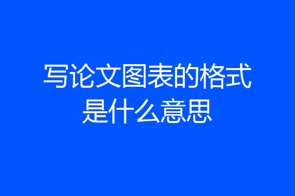 写论文图表的格式是什么意思