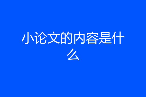 小论文的内容是什么