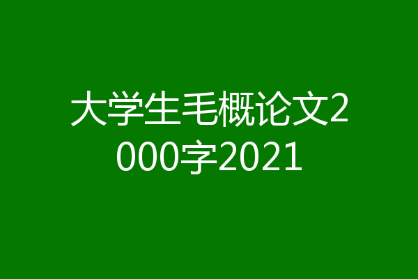 大学生毛概论文2000字2021