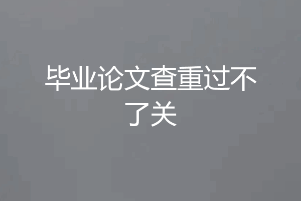 毕业论文查重过不了关